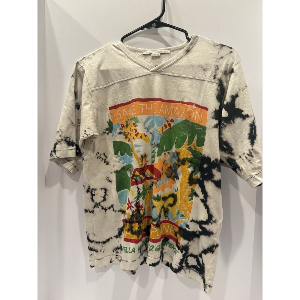 Stella McCartney Greenpeace Save Amazon Tie Dye Tee Top IT 38 US S Oversized